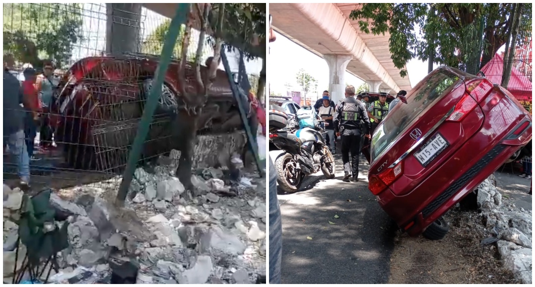 Automóvil se impacta y termina volcado en medio de un tianguis sobre la ...