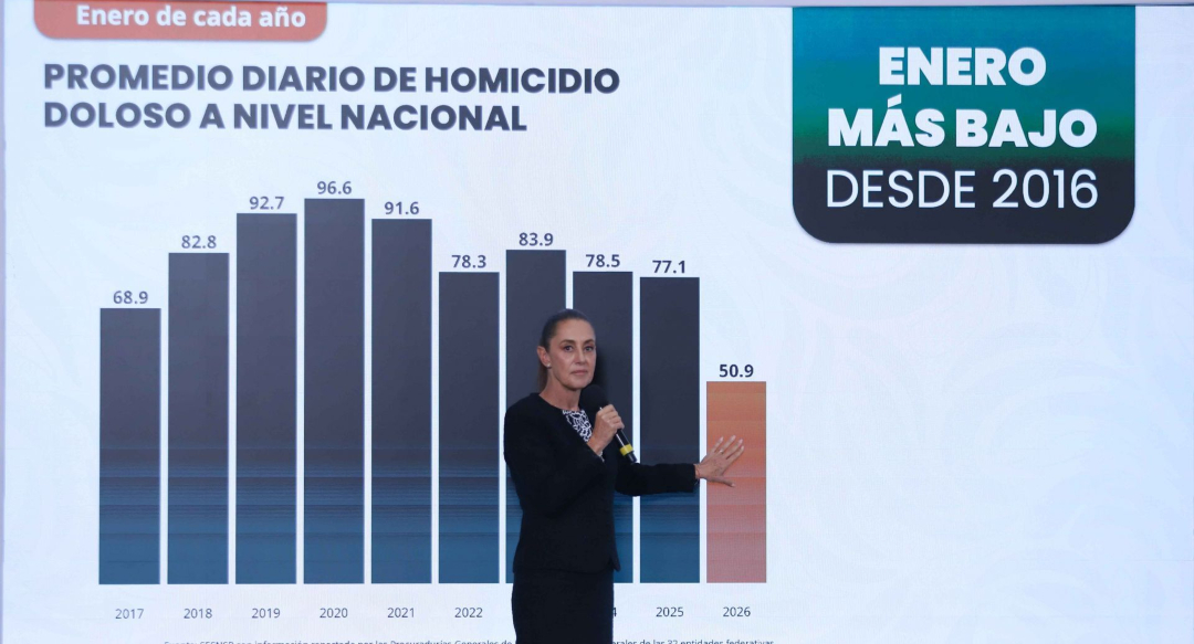 Homicidios dolosos bajan 42% en el gobierno de Sheinbaum | Guillermo ...