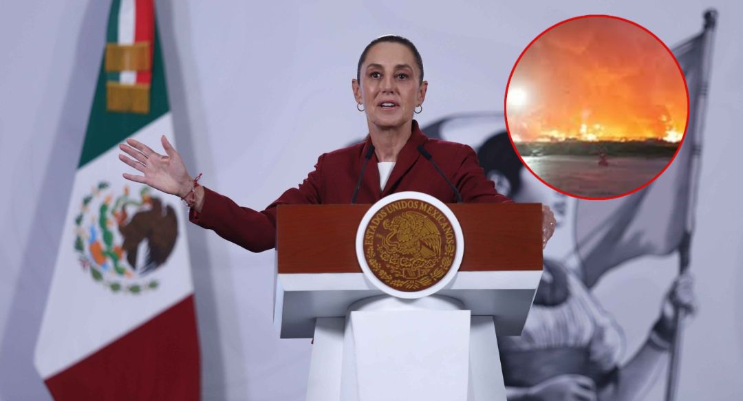 Sheinbaum reacciona a incendio en Refinería Olmeca en Dos Bocas, Tabasco