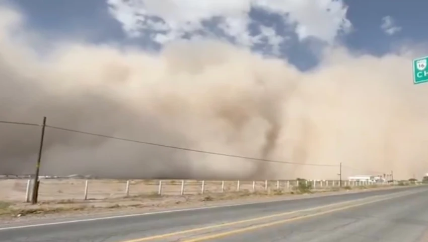 tormenta de arena Aldama Chihuahua protección civil