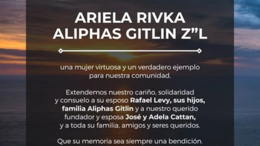 Ariela Rivka Aliphas Gitlin murió al caer de un edificio en Polanco.