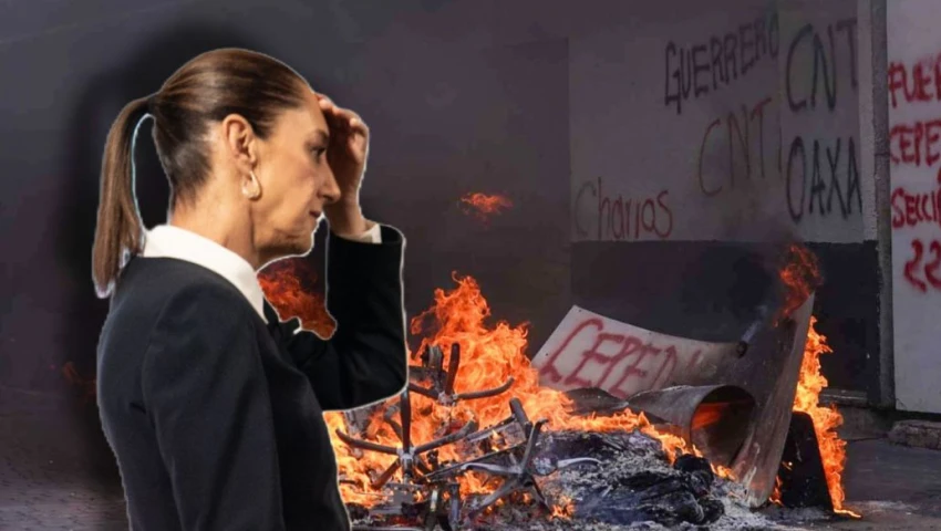 “No caeremos en provocaciones”: Sheinbaum pide postura a la CNTE tras quema del SNTE