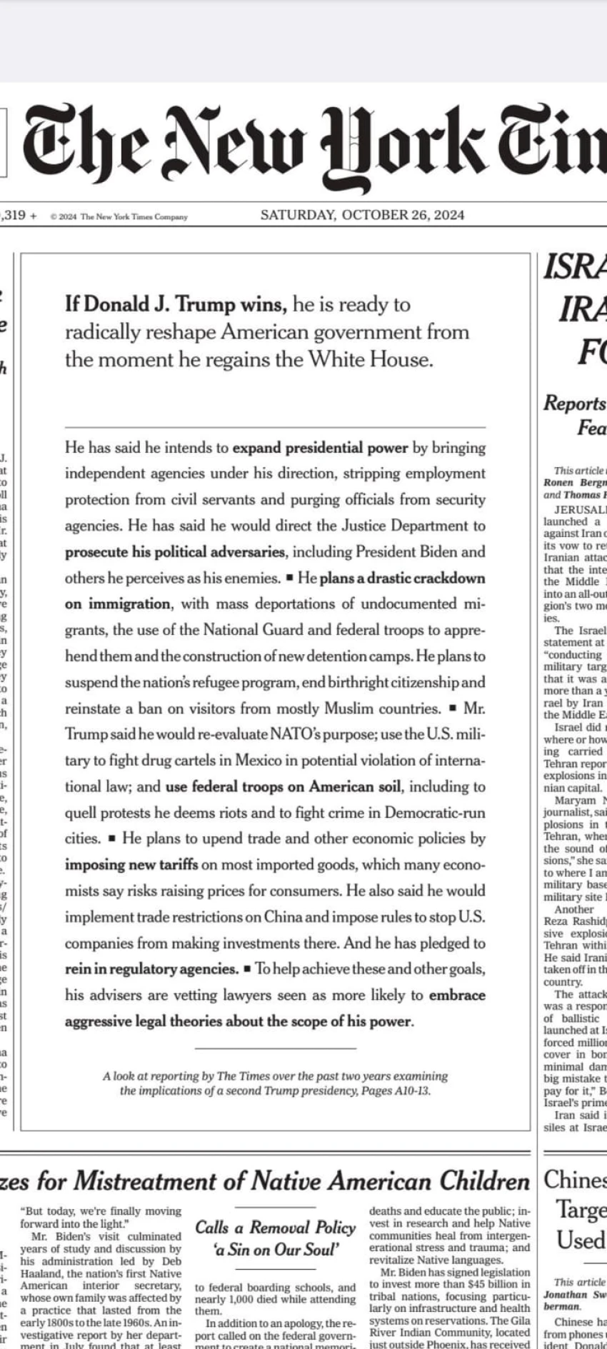 The New York Times advirtió que Trump enviará tropas a México.