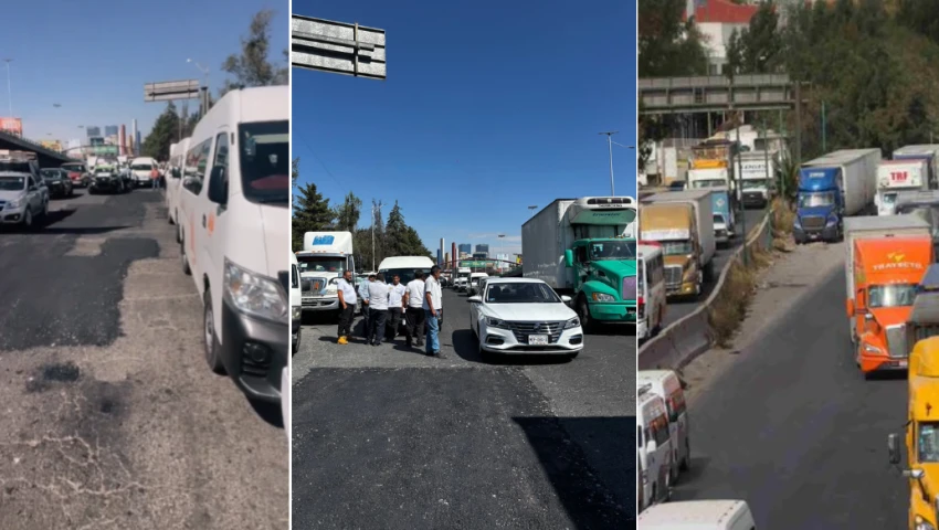 Transportistas se concentran en Parque Naucalli