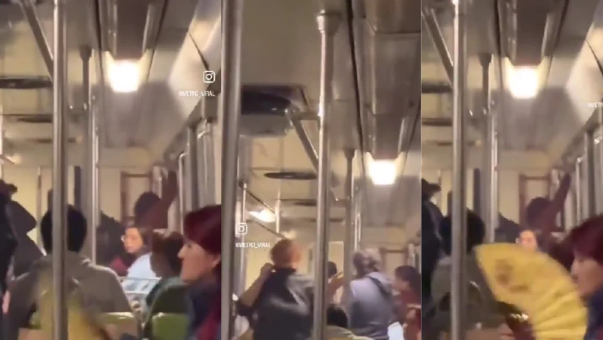 Usuarias atrapadas en vagón del Metro. Usuarias atrapadas en vagón del Metro.