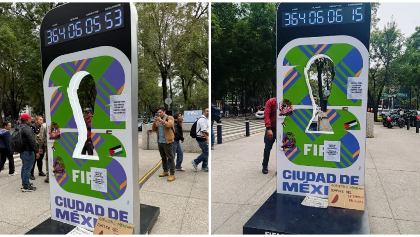Futbol, Ciudad de México, reloj de cuenta regresiva para el Mundial 2026, vandalismo