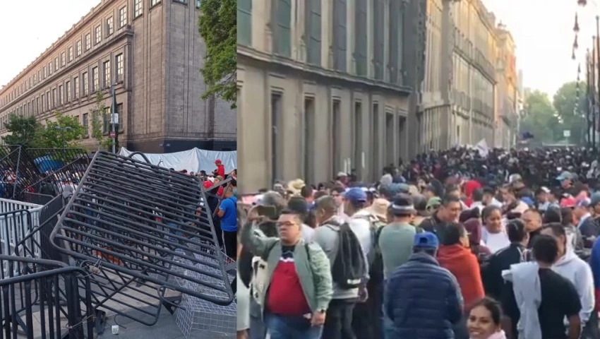 VIDEO| CNTE bloquea Palacio Nacional para impedir conferencia de Sheinbaum