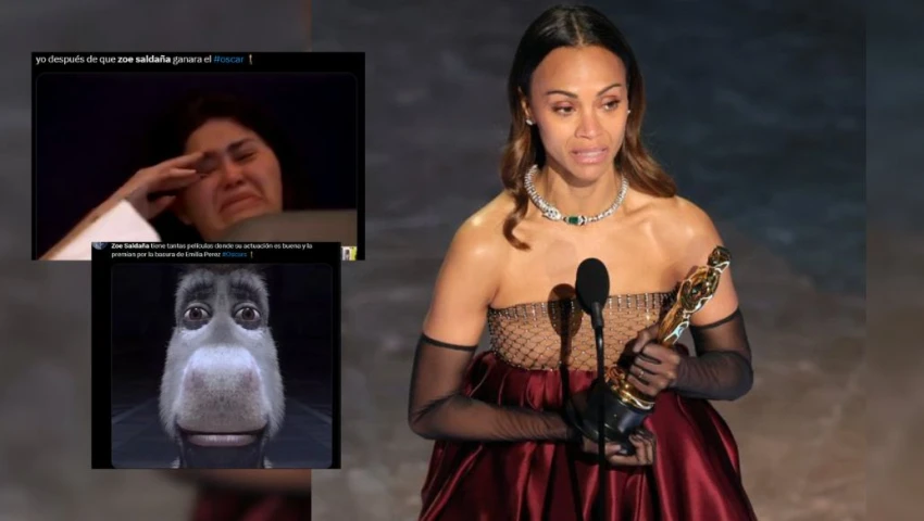 Zoe Saldaña gana el Oscar con 'Emilia Pérez' y las redes explotan con memes