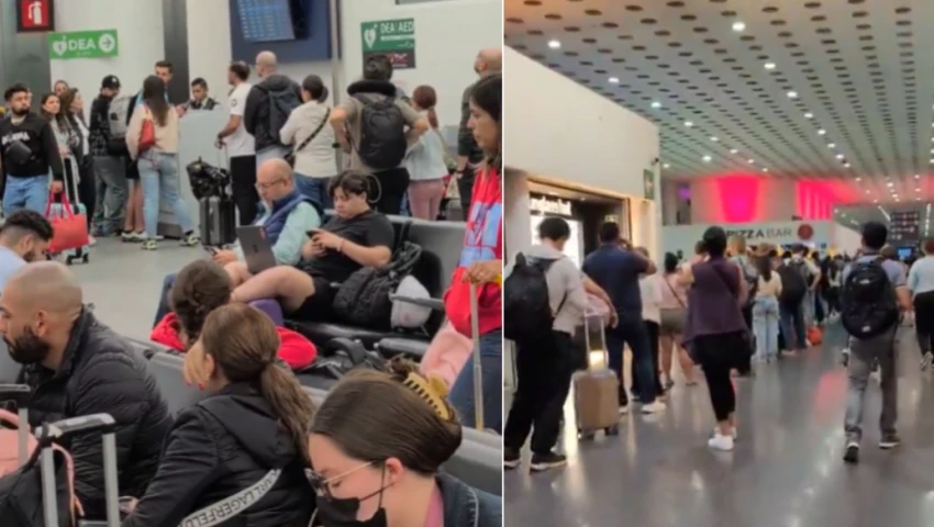 Pasajerso siguen varados en el AICM Pasajerso siguen varados en el AICM