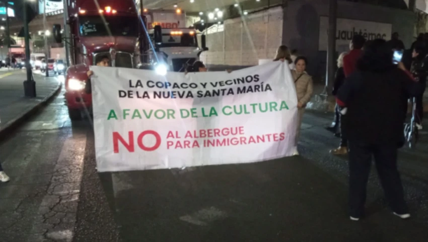 Vecinos de la alcaldía Azcapotzalco bloqueo migrantes albergue