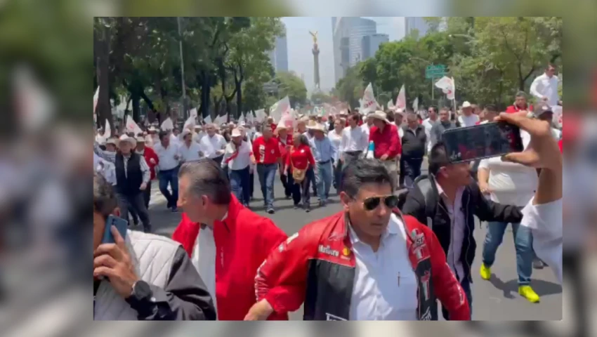 Alito Moreno marcha en Reforma