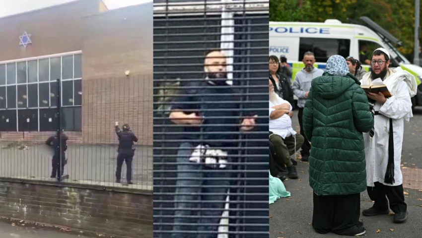 Así fue el atentado terrorista en sinagoga de Mánchester: video revela la muerte del agresor