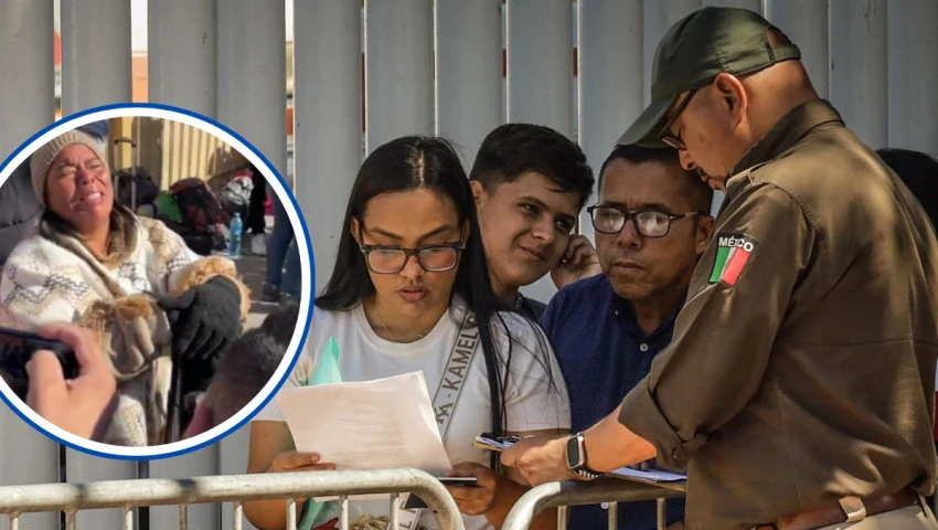 Migrantes se quedan en la fila