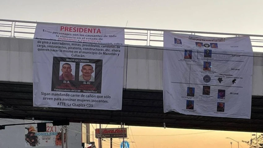 Grupos delictivos dejan mensajes a Sheinbaum en Culiacán