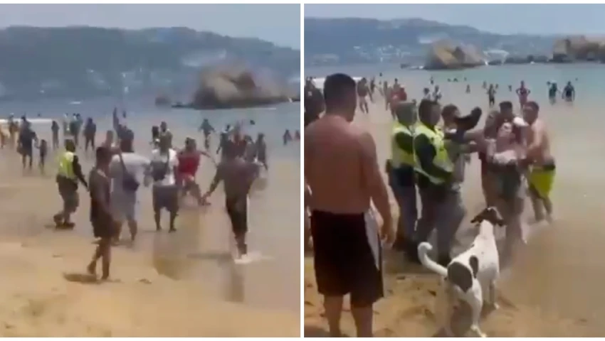 Turistas, golpes, playa de Acapulco, Semana Santa