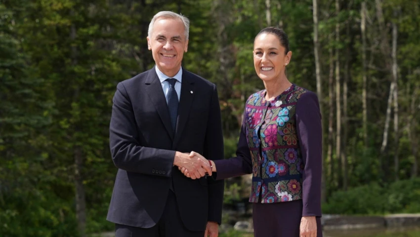 Mark Carney y Claudia Shienbaum Mark Carney y Claudia Shienbaum