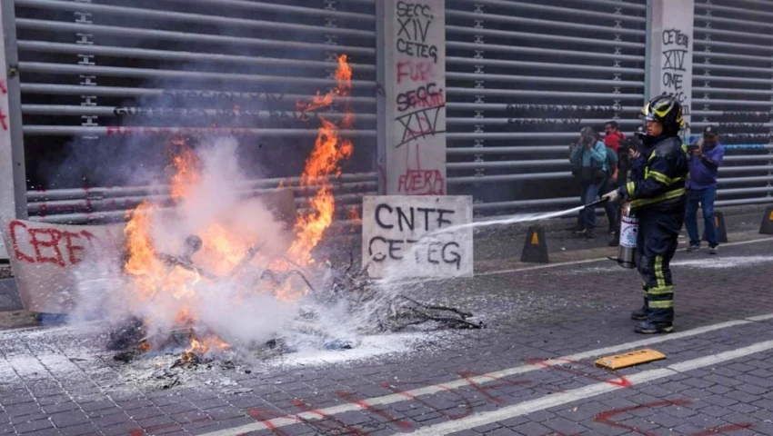 Cronología CNTE-CETEG: los edificios destrozados en 48 horas de protestas en CDMX