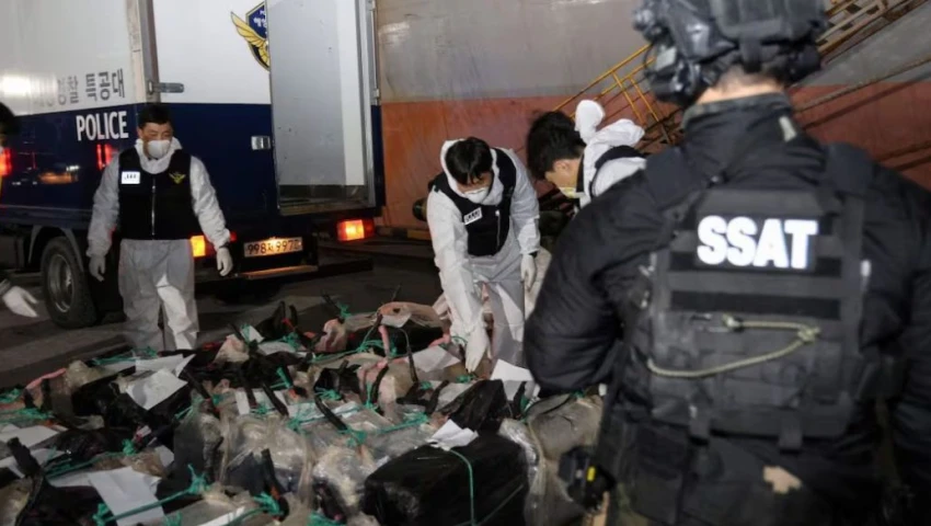 Del puerto de México a Asia: así cayó un buque con 2 toneladas de cocaína en Corea del Sur