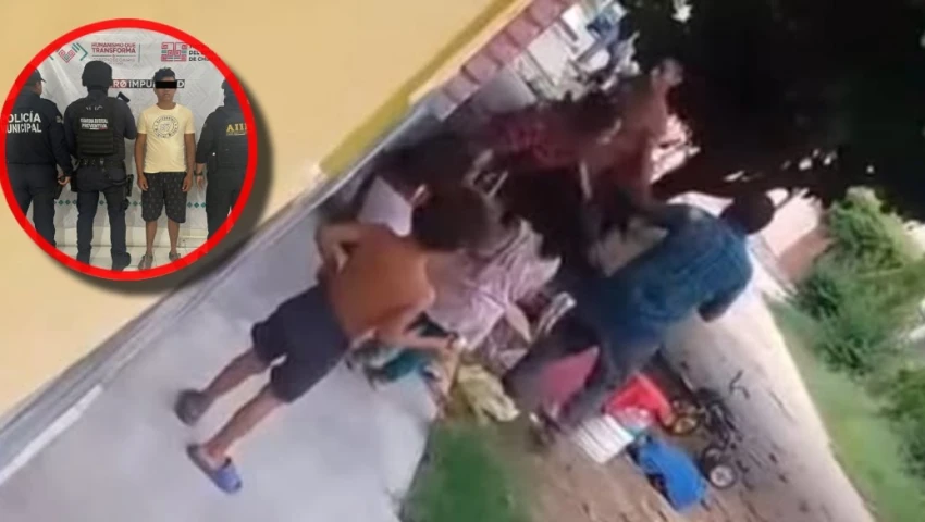 Detienen a sujeto por golpear a una mujer
