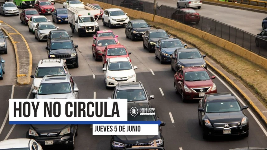 Hoy No Circula, jueves 5 de junio, CDMX, Edomex