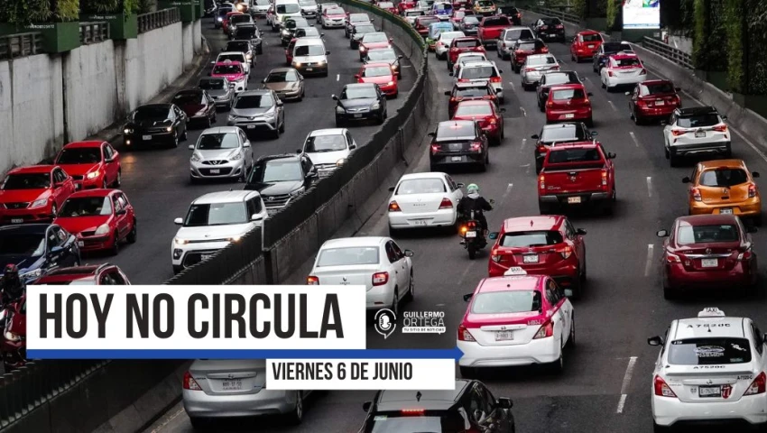 Hoy No Circula, viernes 6 de junio