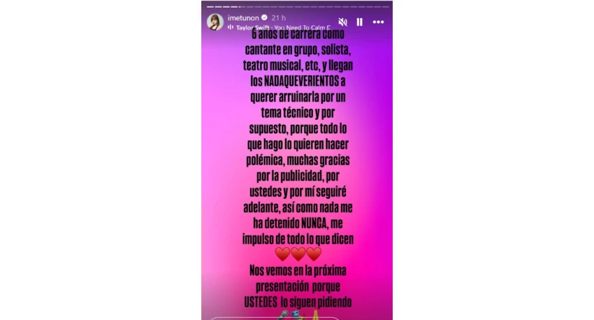 imelda tuñon llama nadaqueverientos a sus haters
