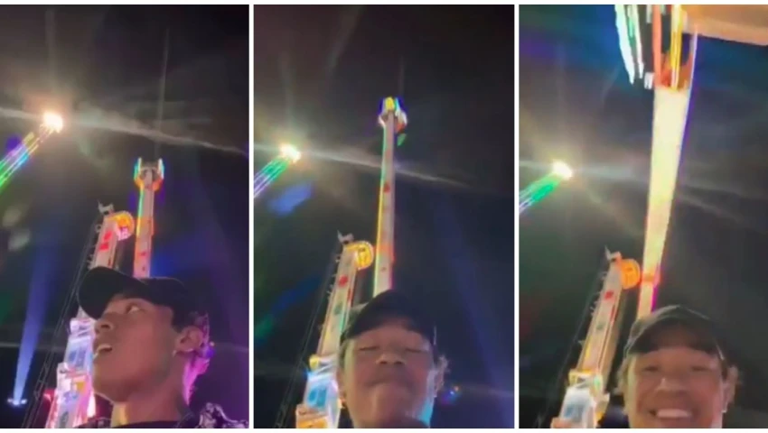 Intentaba tomarse una selfie junto a un juego mecánico