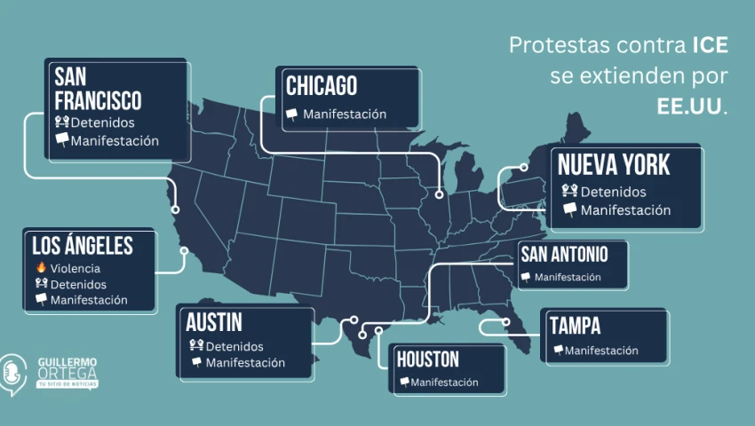 MAPA Protestas contra redadas se extienden en EE. UU.