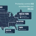 MAPA Protestas contra redadas se extienden en EE. UU.