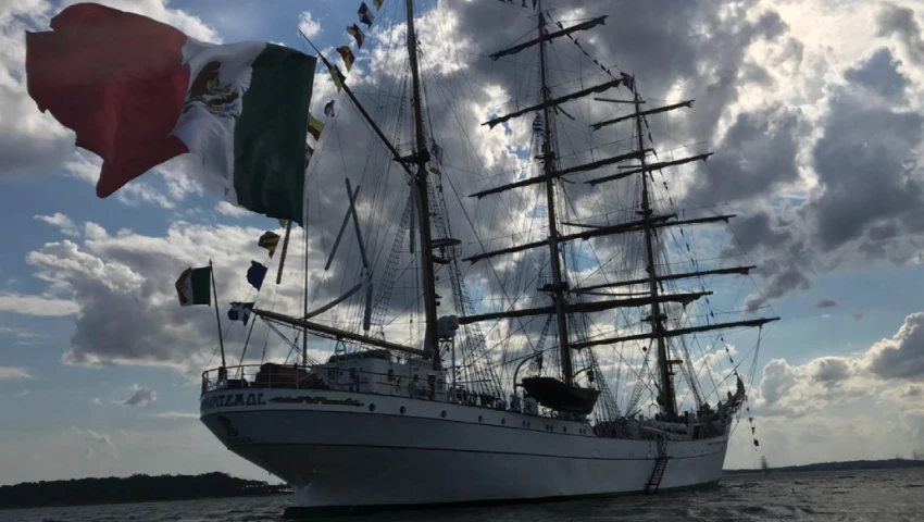 Nueva York, Marina, Buque Escuela Cuauhtémoc, cadetes, mástiles