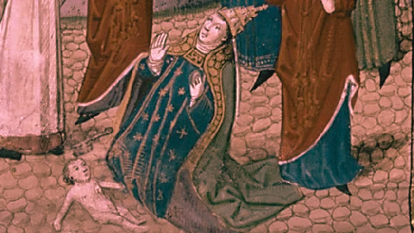 Representación artística de la papisa Juana.