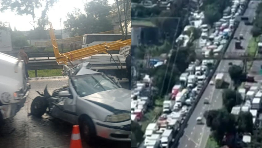 ¿Por qué está detenida la México-Querétaro hoy, 5 de septiembre? Tráfico por carambola e inundación
