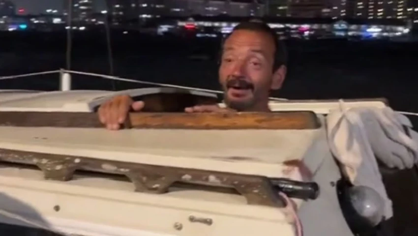 VIDEO | "Teniente Dan" desafía al huracán Milton al negarse a evacuar su barco