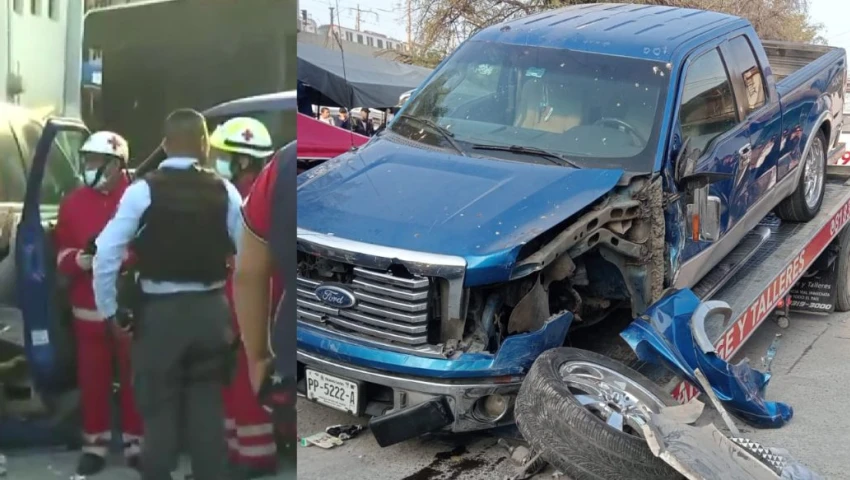 VIDEO| Camioneta a toda velocidad arrasa con puestos y personas en mercado de Monterrey