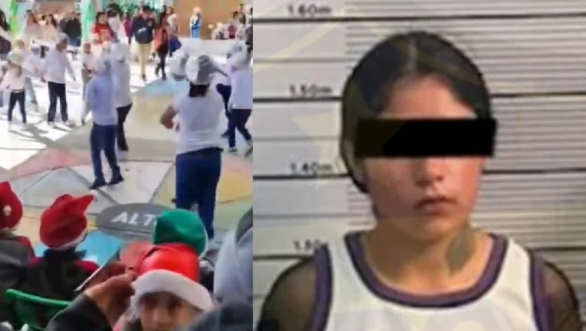 VIDEO| Caos en kínder: Mamá con arma y drogas es arrestada en pleno festival navideño