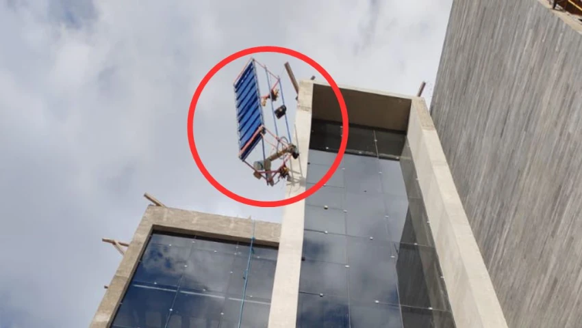 ¿Negligencia en residencial de lujo? Trabajadores caen de edificio en Puebla