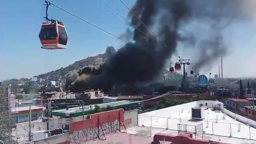 ¿Qué pasa en Hank González? Reportan fuerte incendio en Ecatepec; suspenden servicio del Mexicable | VIDEO