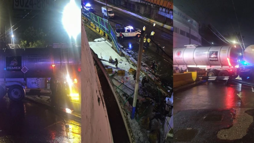 ¿Qué pasó en San Juan de Aragón? Pipa de Pemex choca y genera alarma en la zona | VIDEO