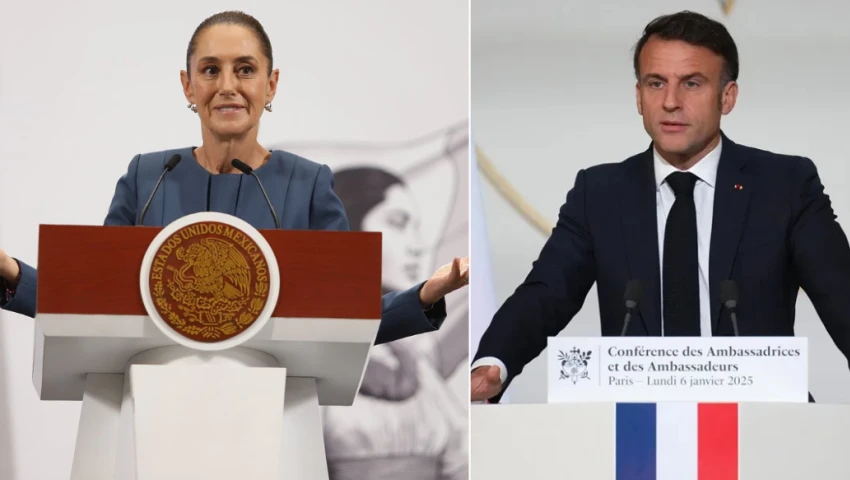 Claudia Sheinbaum y Emmanuel Macron Claudia Sheinbaum y Emmanuel Macron