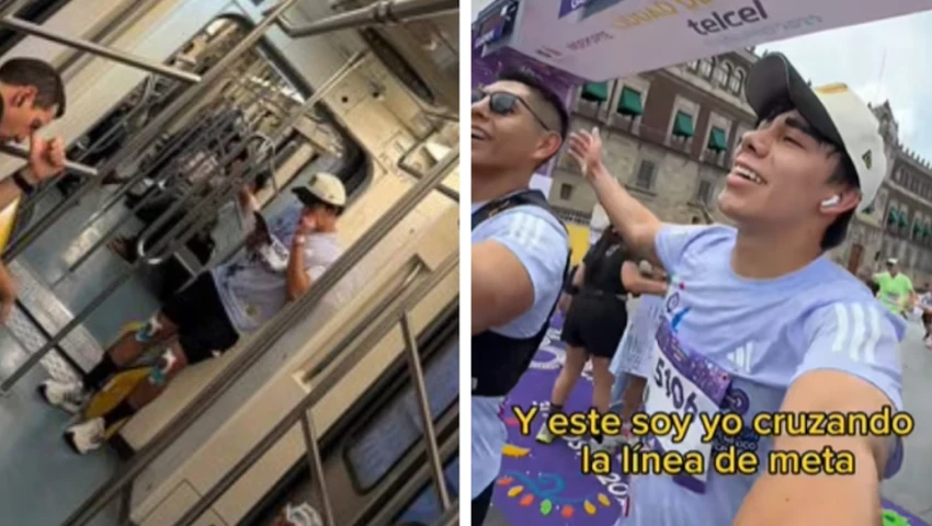 El influencer chiapaneco Sonrixs fue acusado en redes de tomar el Metro durante el Maratón de la CDMX 2025